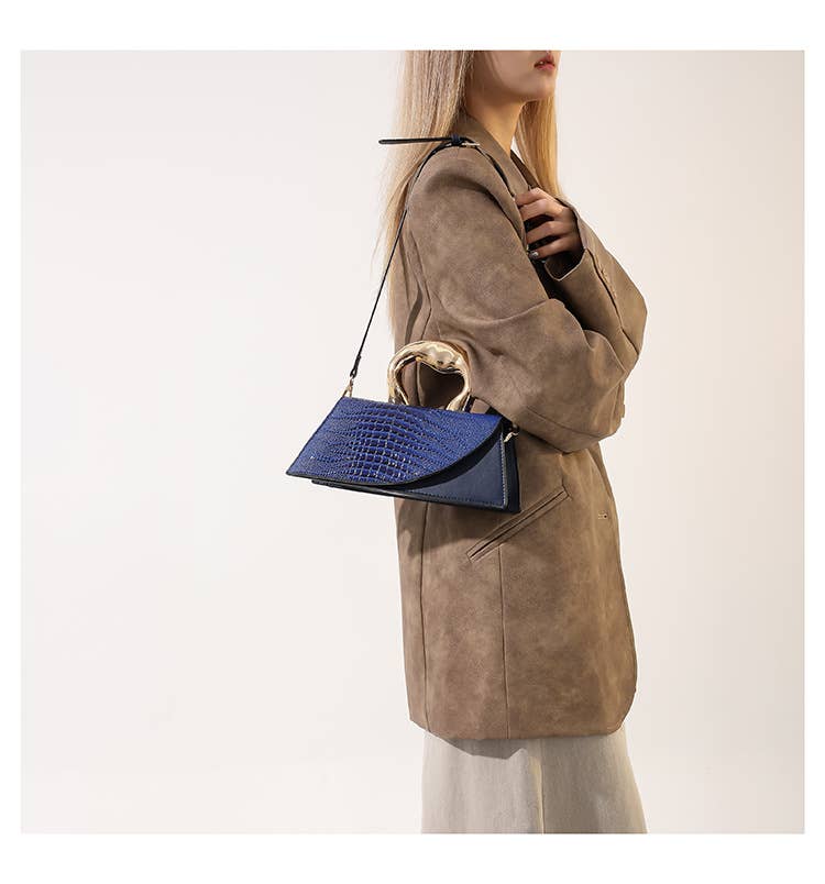 Stone-patterned retro crossbody small square bag