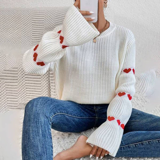 LONG SLEEVE STRIPED PULLOVER CREW-NECK SWEATER