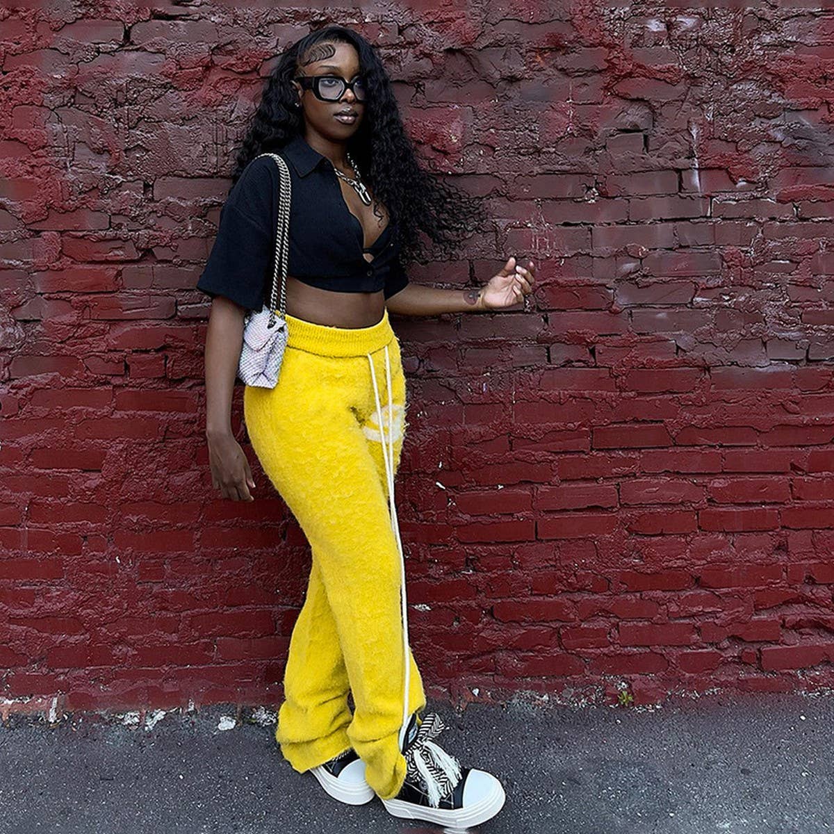 DRAWSTRING TIED HIGH WAISTED STRAIGHT LEG PANTS_CWBLP0526