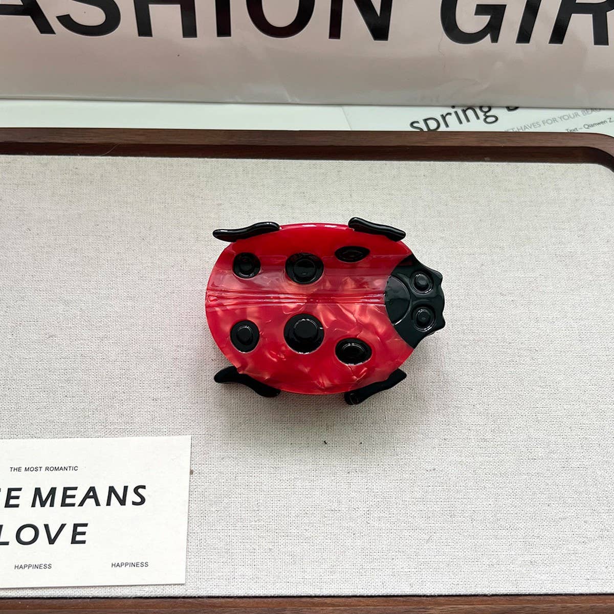 New Ladybug Acetate Hair Clip for Chic Hairstyles