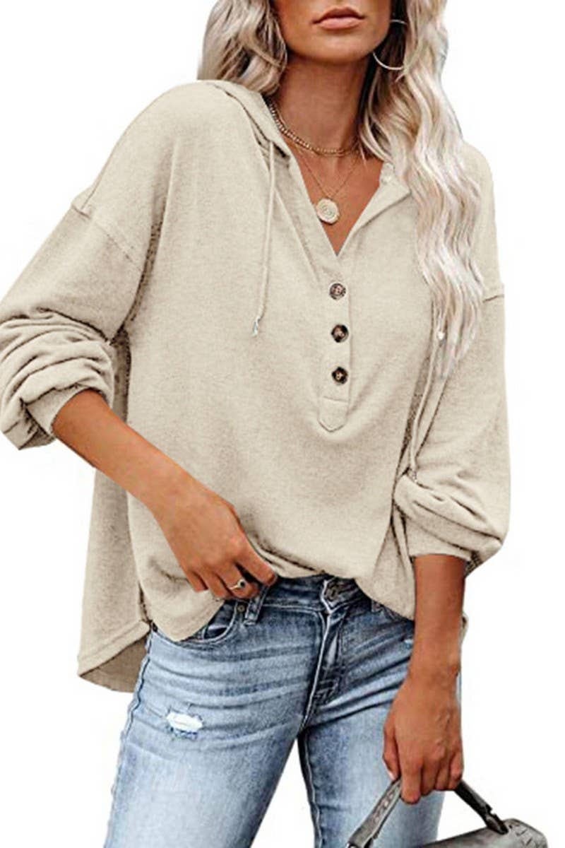 CWOHOL0615_CASUAL LOOSE SOLID COLOR HOODIE SWEATSHIRT