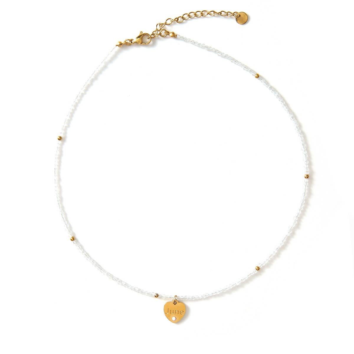 12-Month Cut Stone Necklace with Heart Pendant_CWMM8851