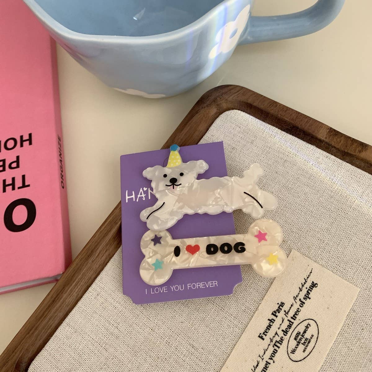 CWAHA07733_CUTE DOG FORK HAIR CLIP SIDE BANGS ACCESSORY