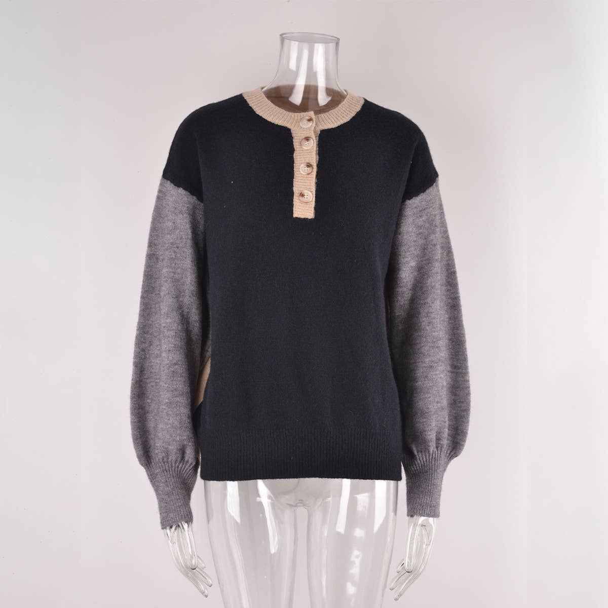 V-NECK PULLOVER LONG-SLEEVED SWEATER