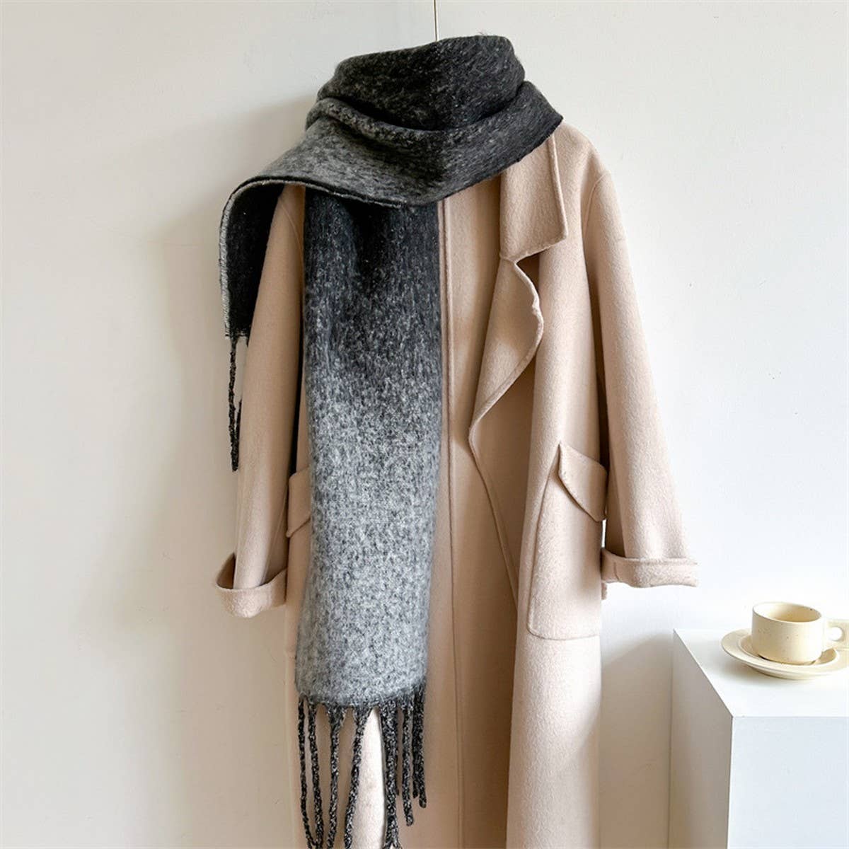 Thick Ombre Scarf Cashmere Touch Winter Shawl