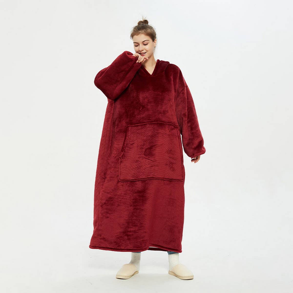 Plus Size Long Pullover Hoodie Blanket for Winter_CWAHA6527