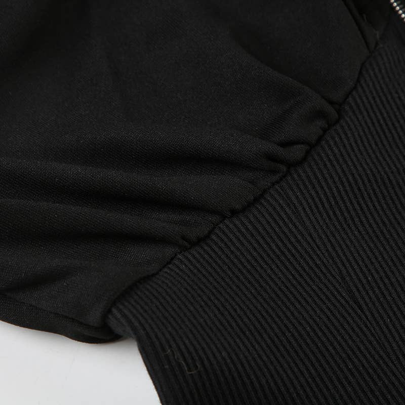 Woolen collar,cinched waist,hooded zipper jacket