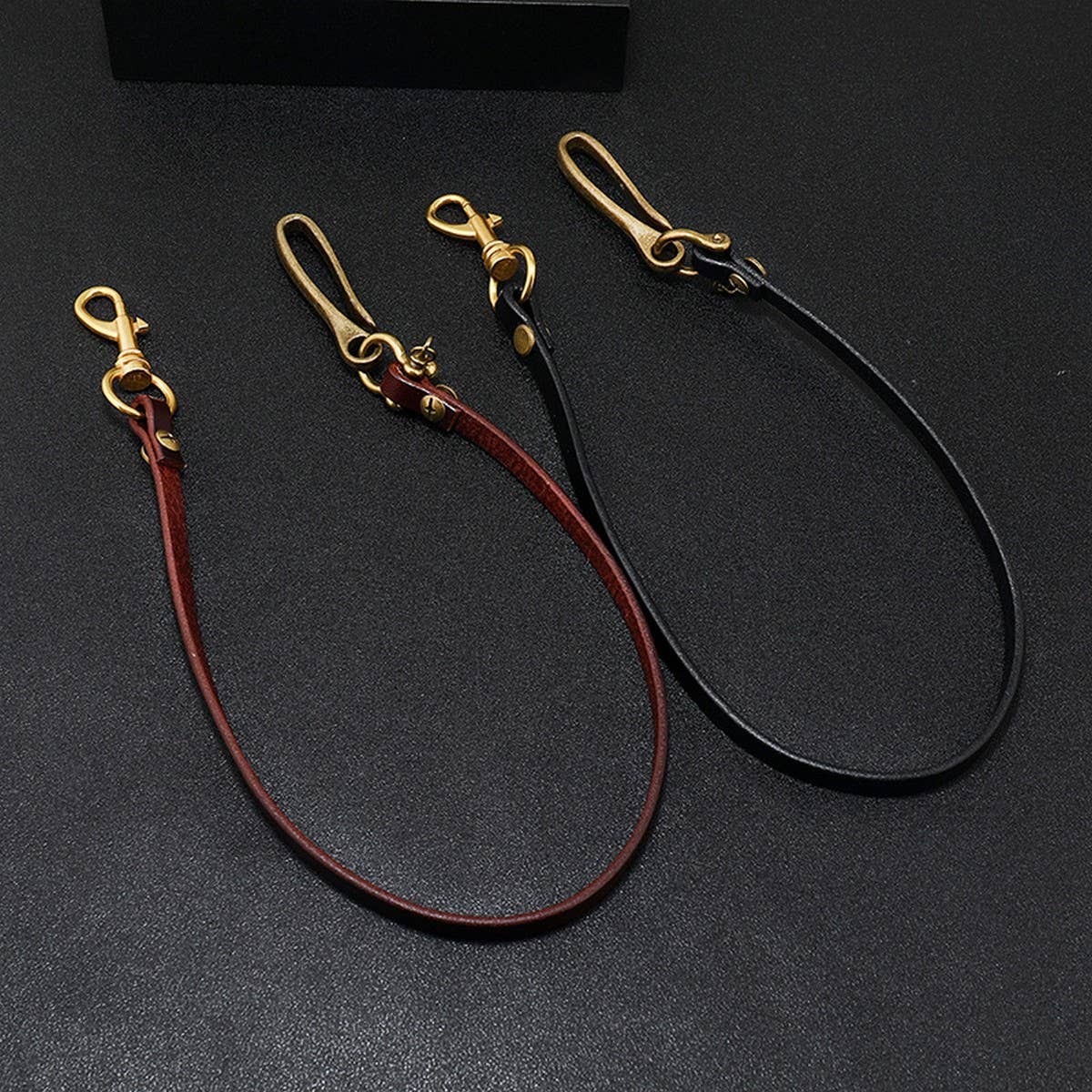 SIMPLE PERSONALITY STREET LEATHER PANTS CHAIN_CWMM4822