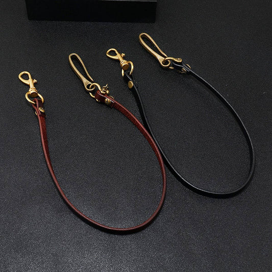 SIMPLE PERSONALITY STREET LEATHER PANTS CHAIN_CWMM4822