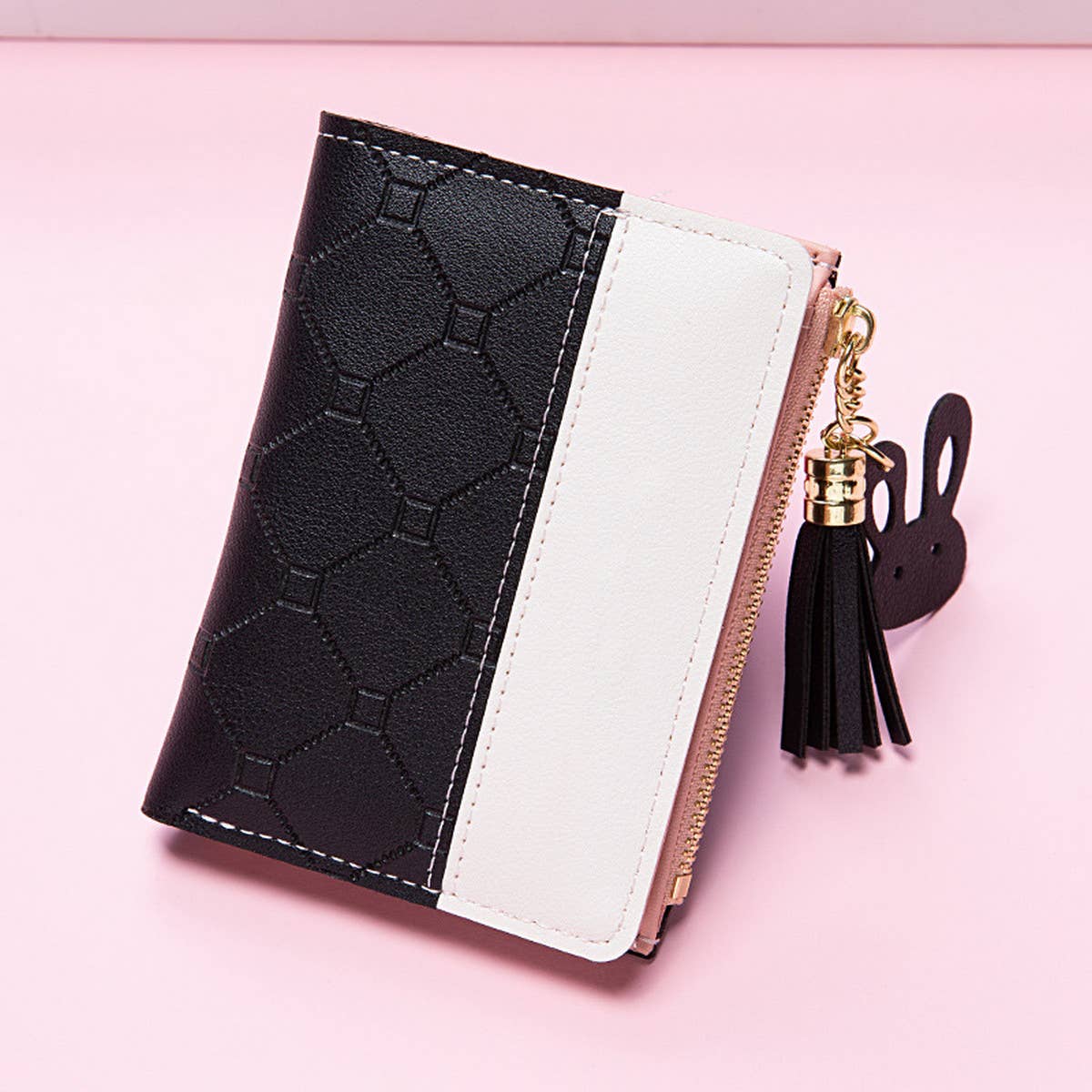 ZIP-UP BI-FOLD EMBOSSED WALLET_CWAB2602
