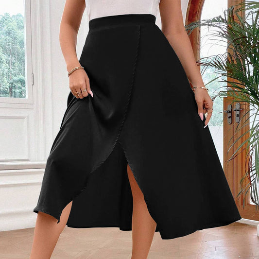SEXY SPLIT TEMPERAMENT A LINE MIDI SKIRT_CWBMS0102