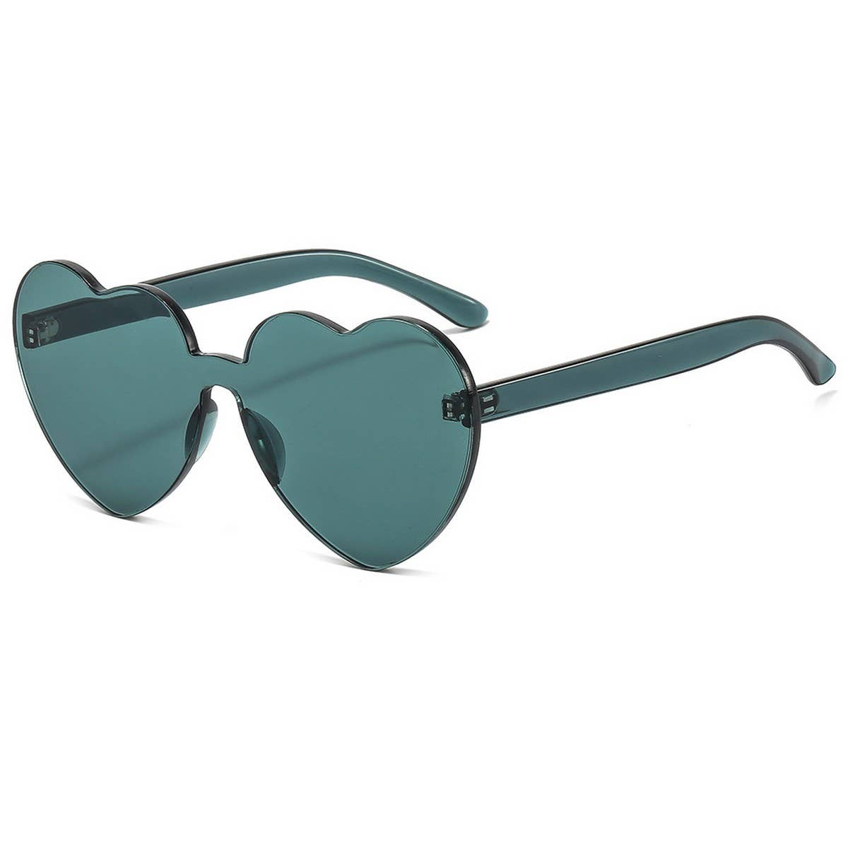 Frameless Heart Jelly Color Thick Sunglasses