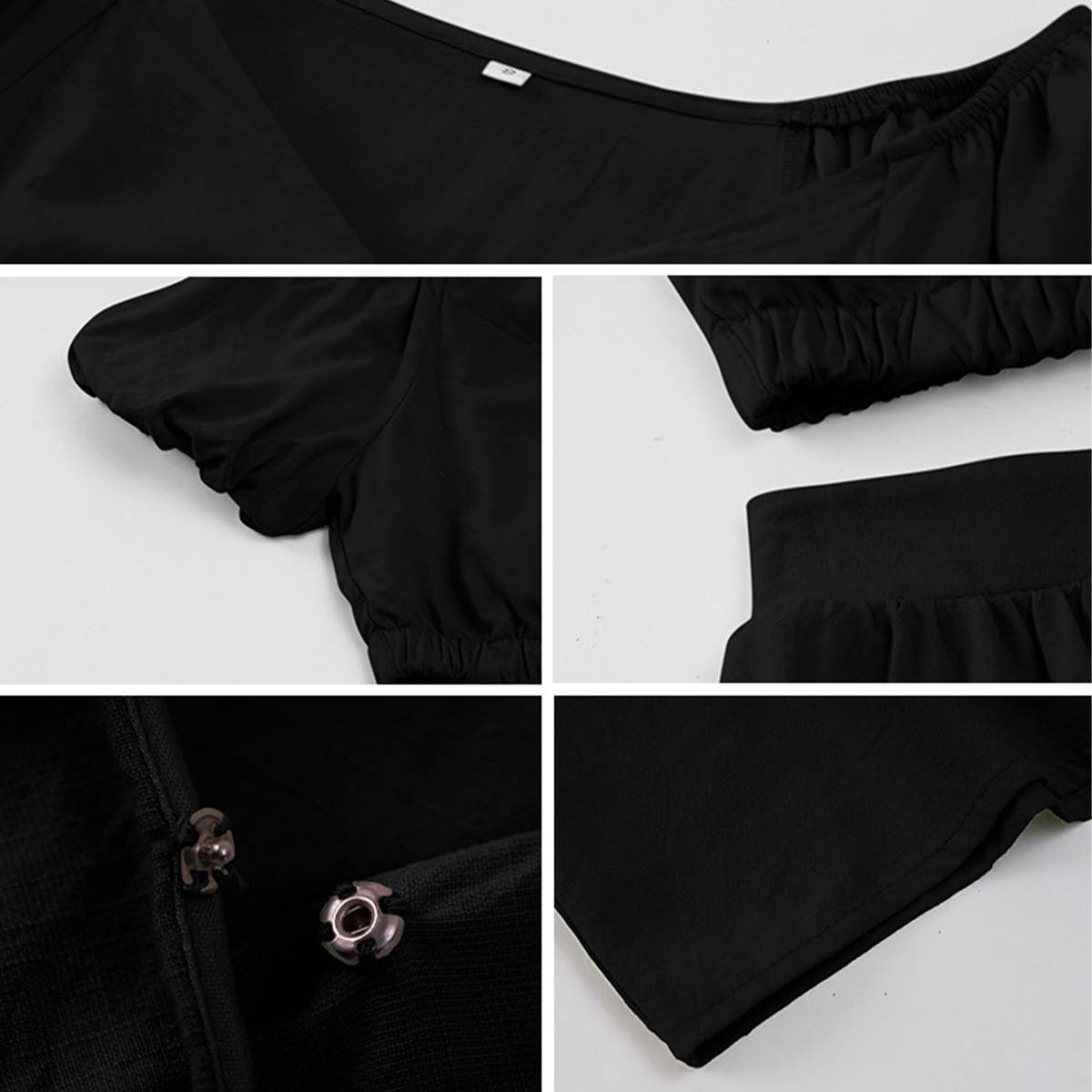 COTTON V-NECK SKIRT TWO-PIECE SET_CWSTB0506