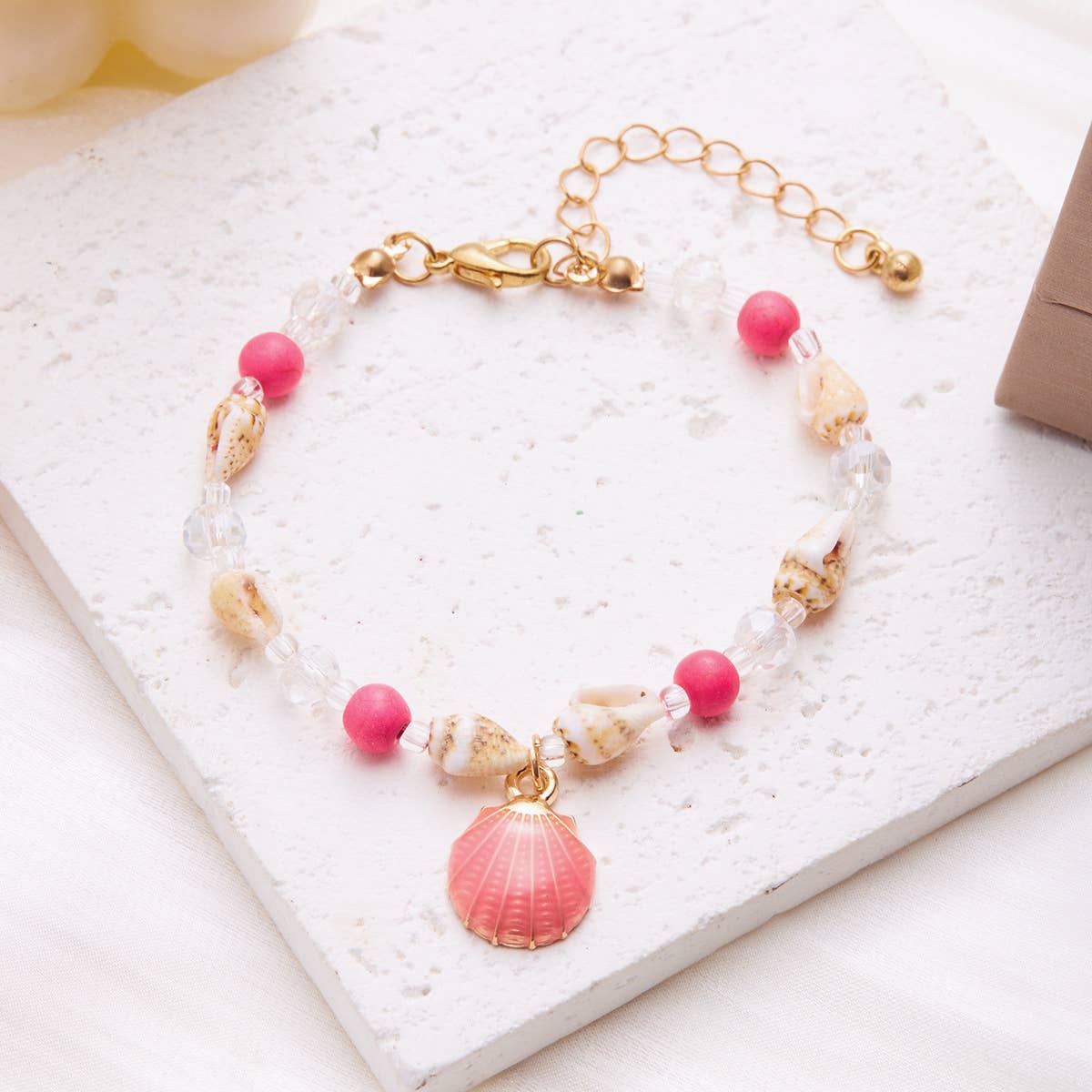 VERSATILE BEACH SHELL CONCH RICE BEAD BRACELET
