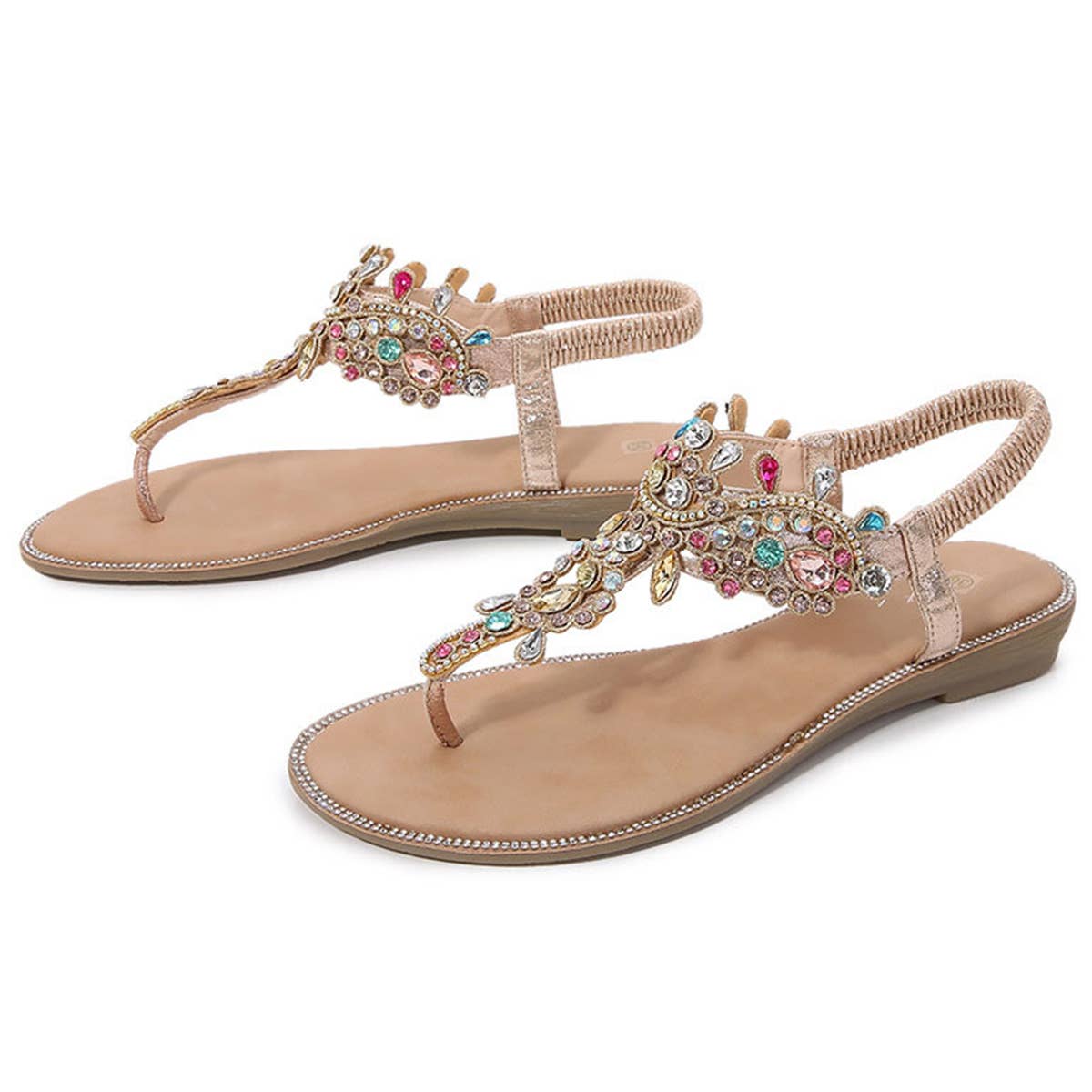 WOMAN BOHEMIAN STYLE GOLD  FLAT SANDAL