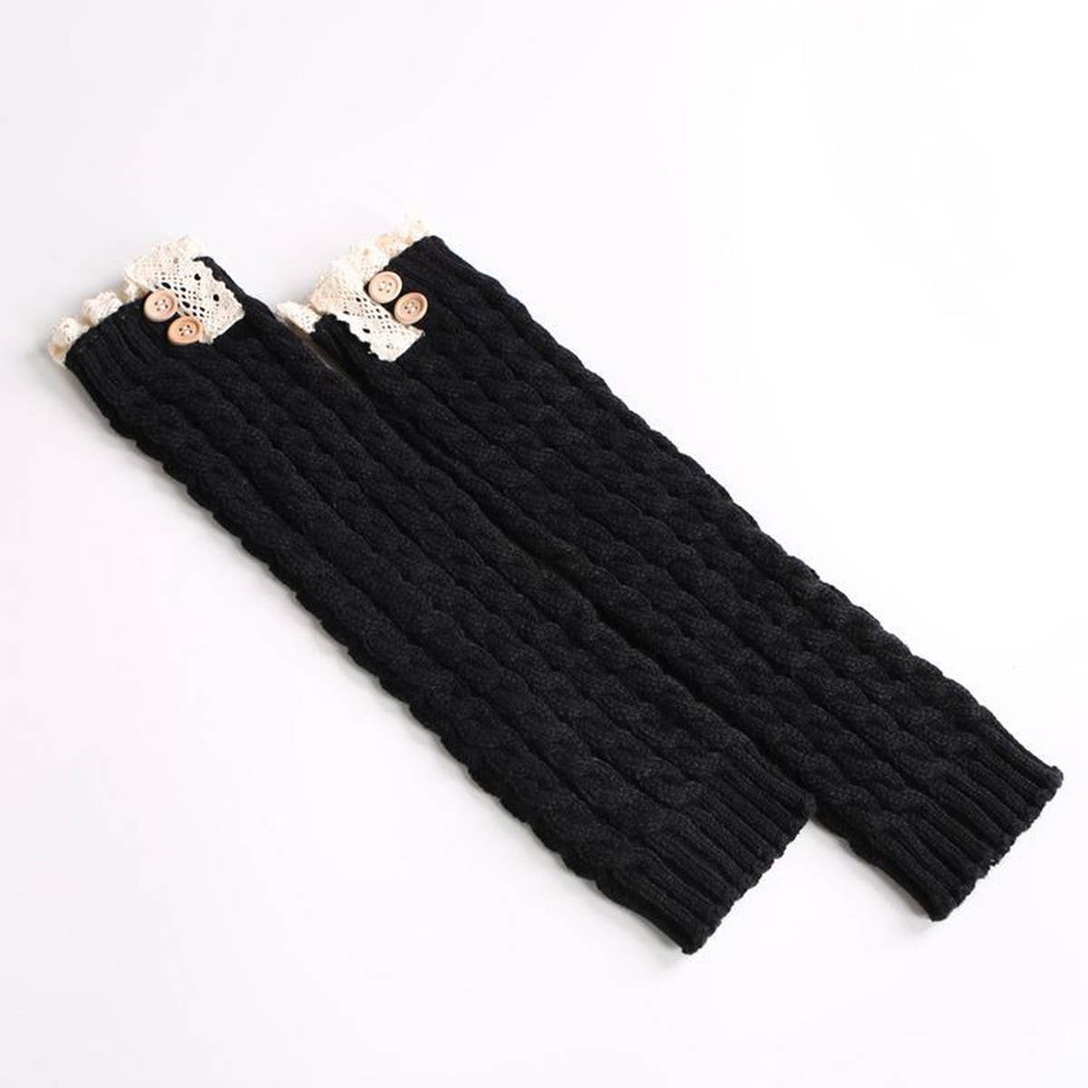 WARM BOOT COVERS WINTER LACE TWIST BUTTON SOCKS