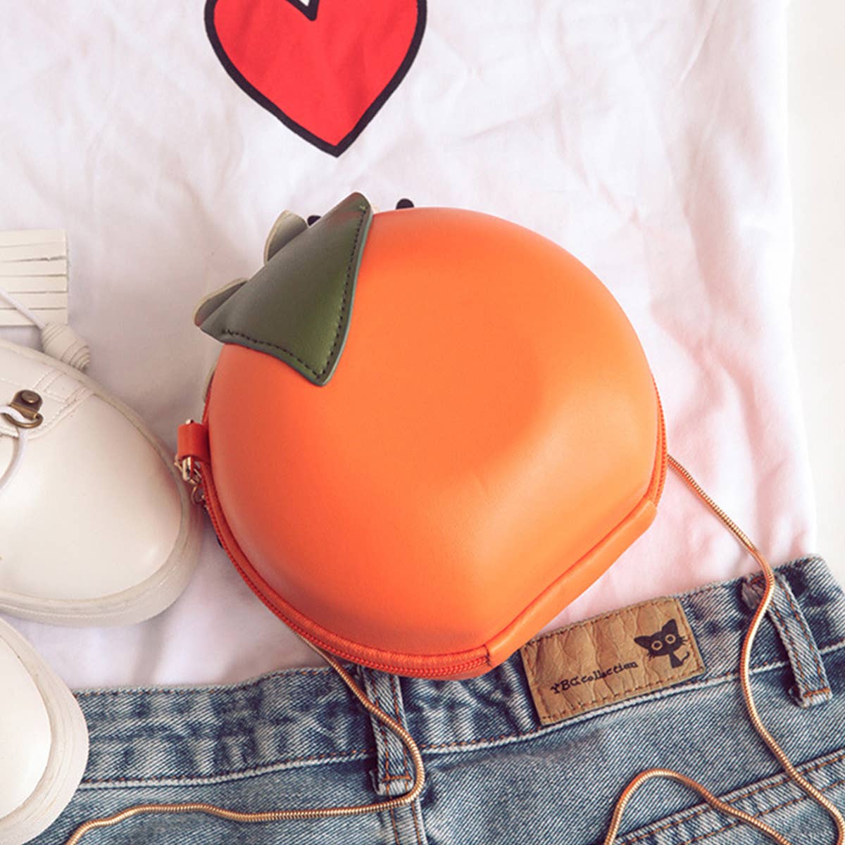 WOMEN CHAIN FRUIT ORANGE SHOULDER BAG_CWAB0980