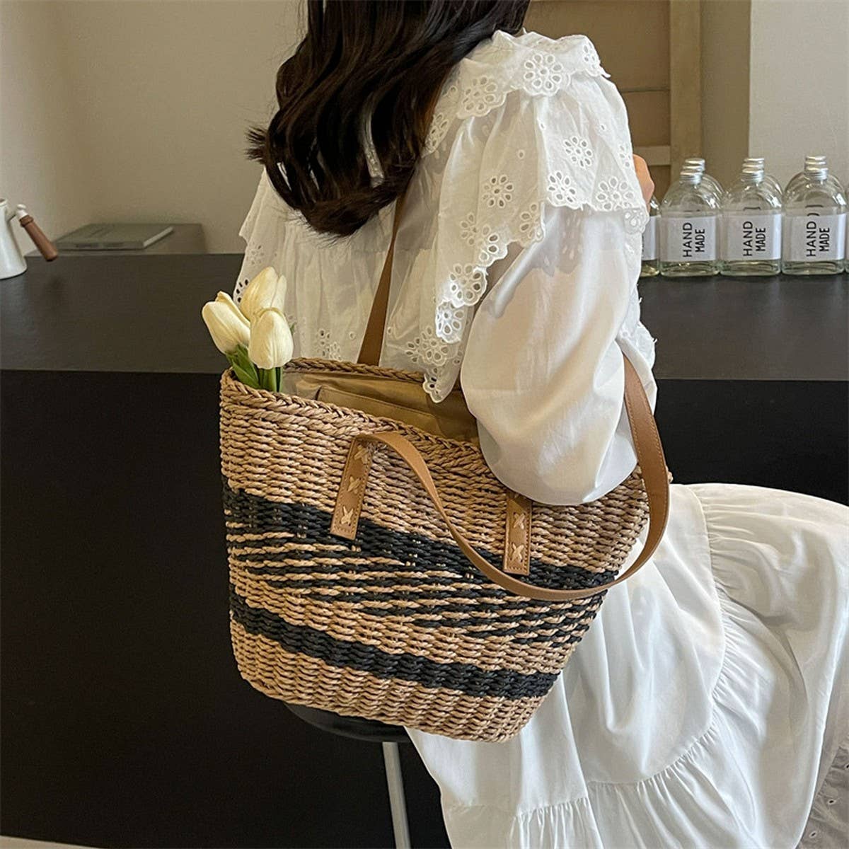 HANDWOVEN LARGE CAPACITY SHOULDER BAG_CWAB2309