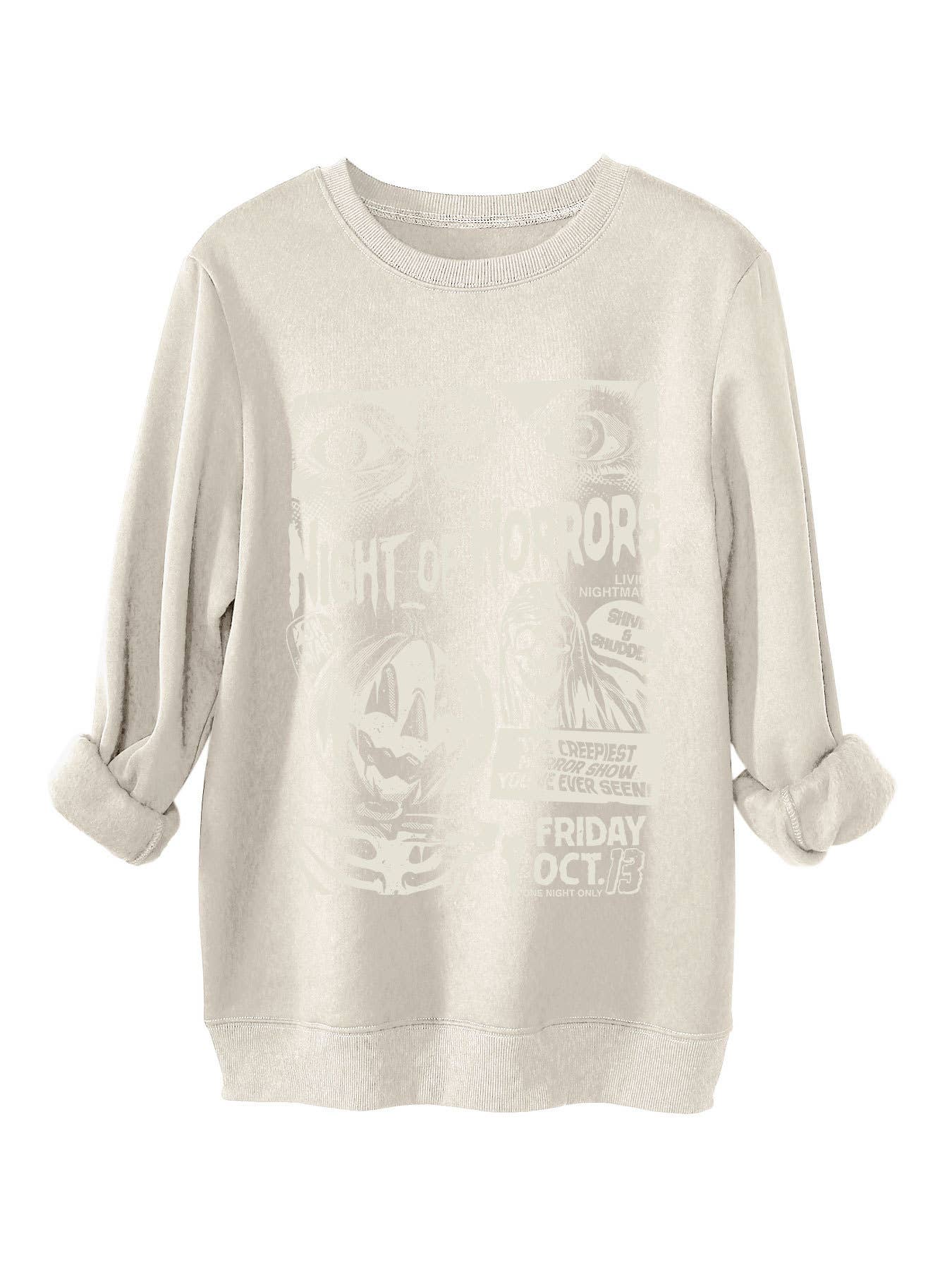 Hight of horrors Halloween print warm hoodie