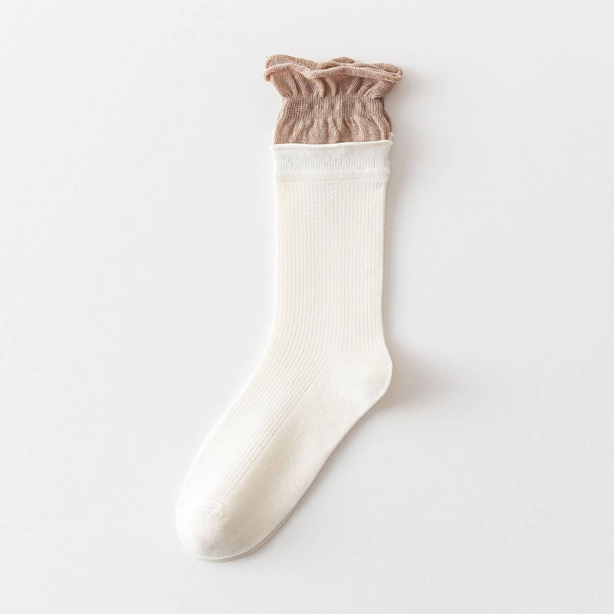WOMEN'S CONTRAST COLOR CURLED COTTON SOCKS