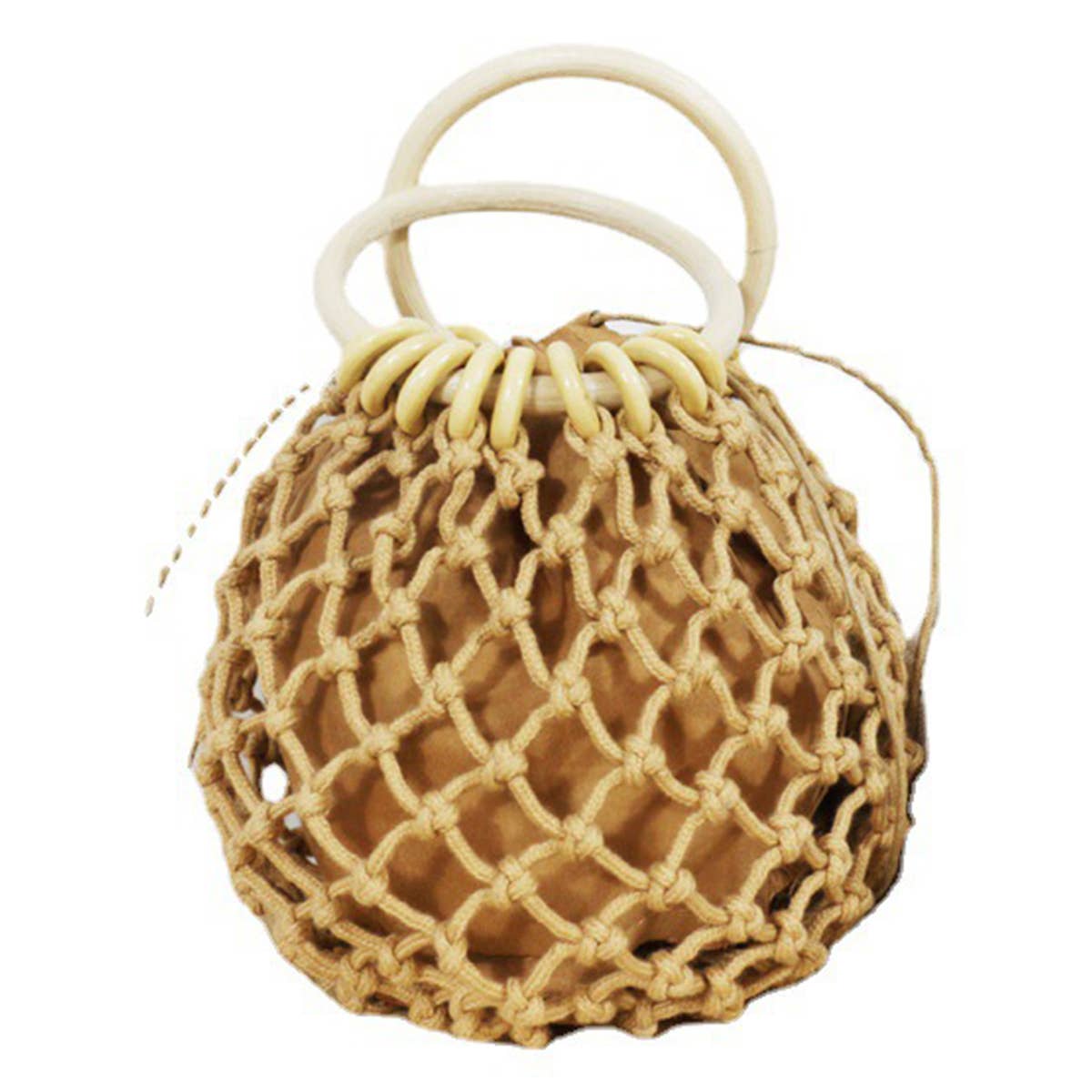 WOMEN  ROUND STRAW BAG RATTAN BEACH HANDBAG_CWAB0826