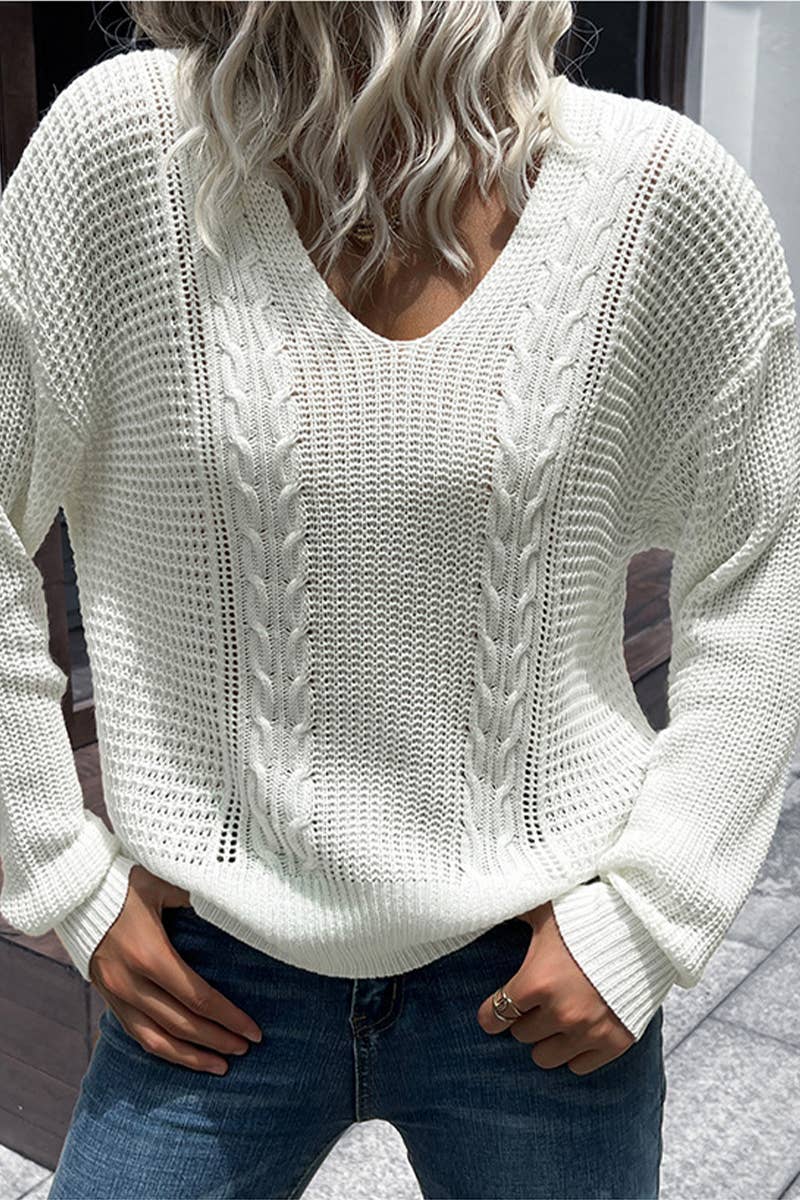 WOMEN NEW STYLE LOOSE CABLE SWEATER_CWOSWL1521