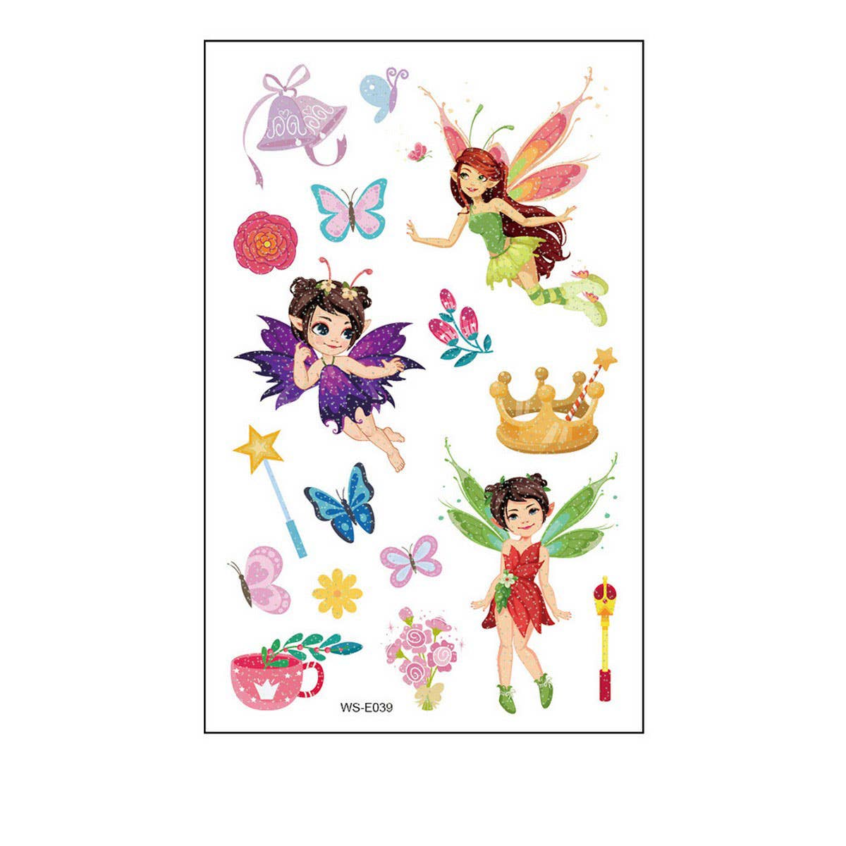 Glitter Fairy Tattoos ? Princess Waterproof Set