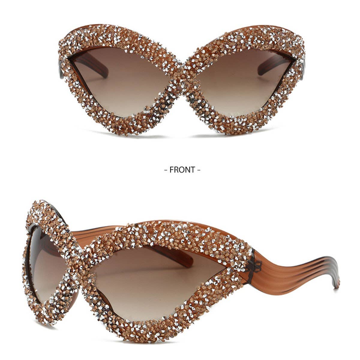 EXAGGERATED PERSONALITY LINE CAT EYE GLASSES_CWASG0837