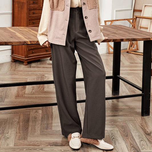 SLIMMING LOOSE STRAIGHT LEG WIDE LEG TROUSERS