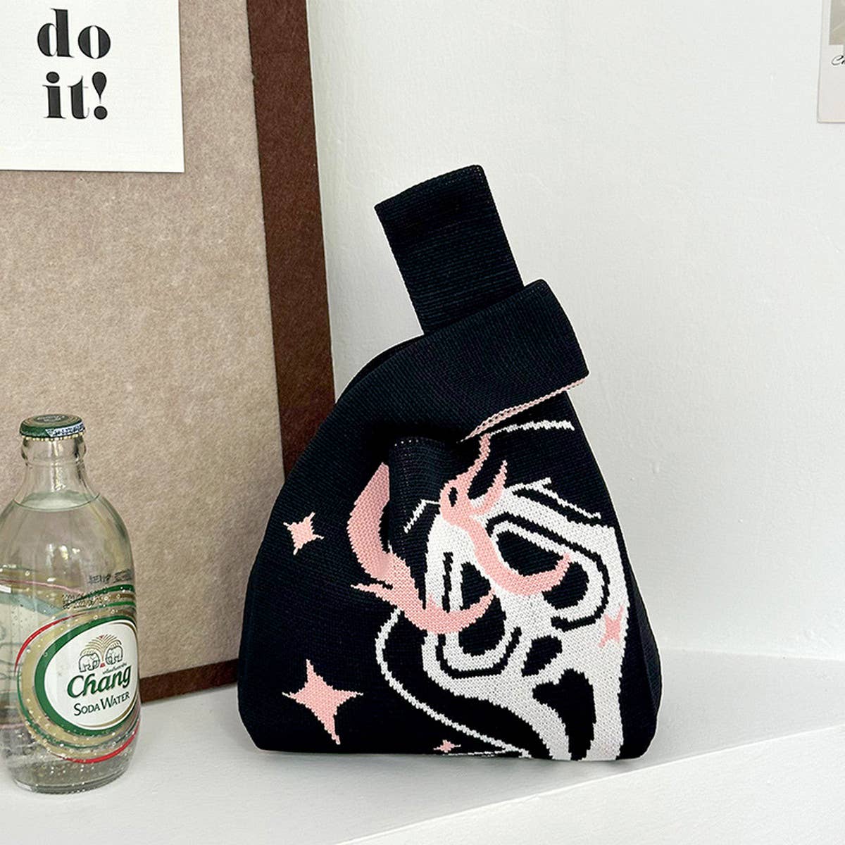 HALLOWEEN COLLECTION VINTAGE KNITTED TOTE BAG_CWAB3225