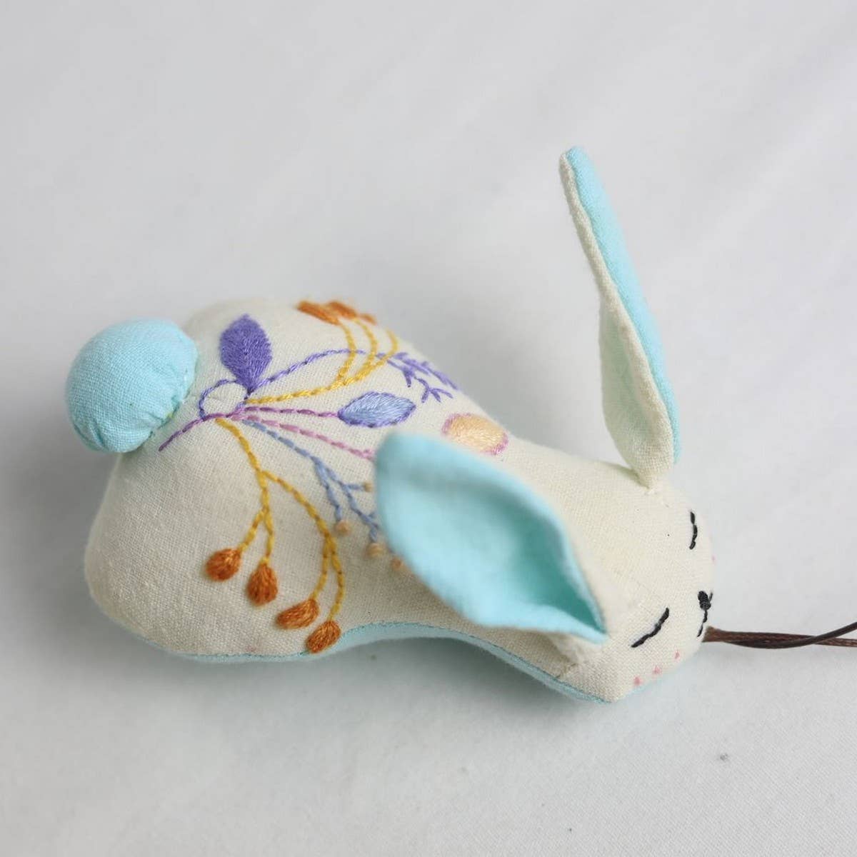 Hand-Embroidered Flower Fruit Bunny Plush Charm