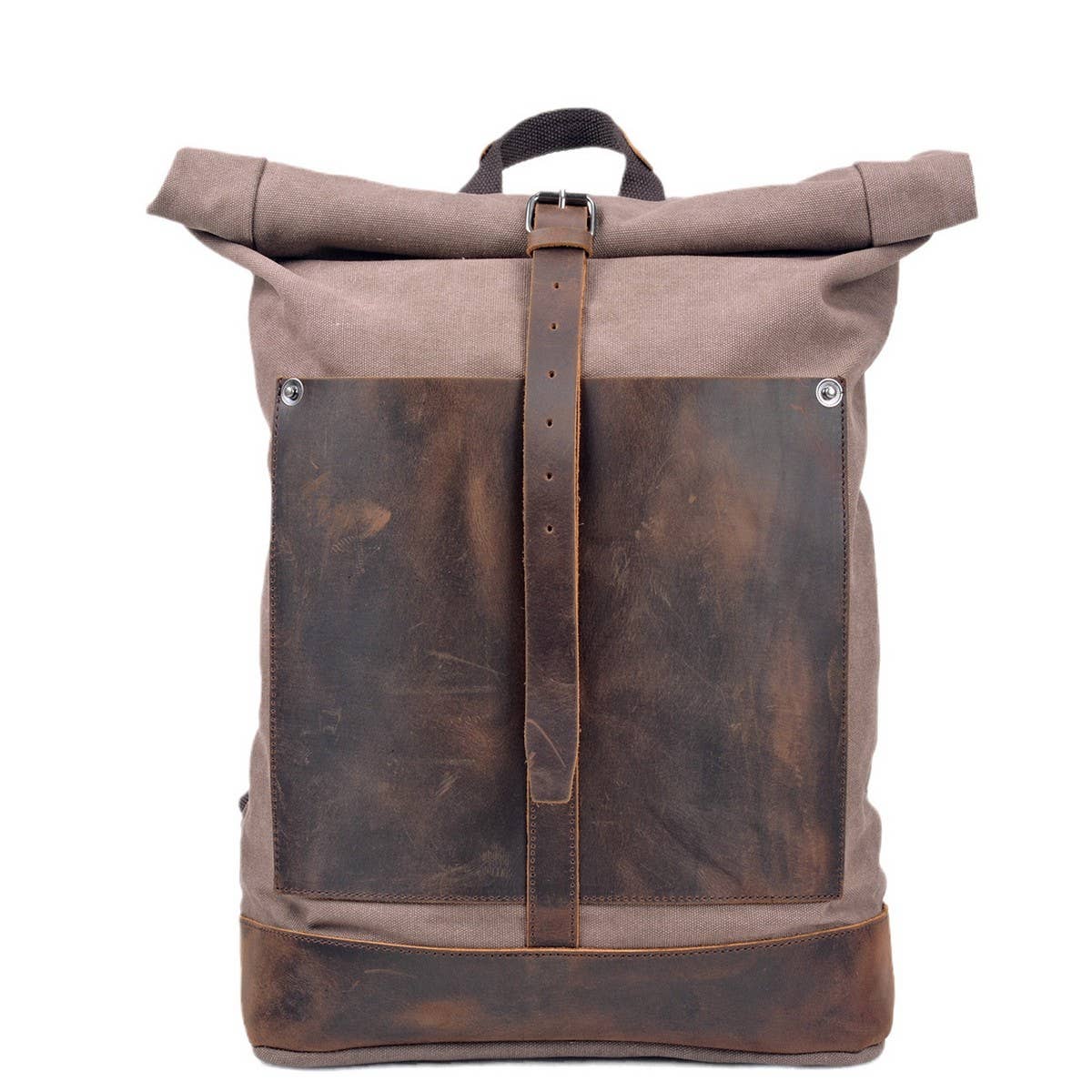 Vintage Waxed Canvas Roll Top Backpack_CWAB5547