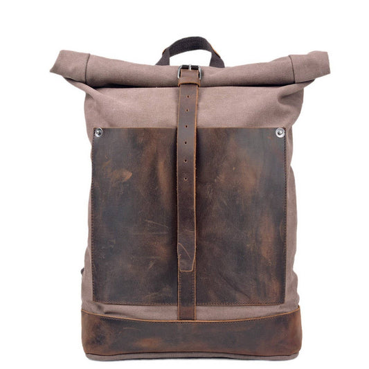 Vintage Waxed Canvas Roll Top Backpack_CWAB5547
