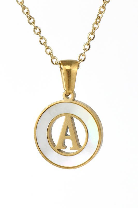 A-Z ALPHABET INITIALS PENDANT NECKLACE_CWAJE222