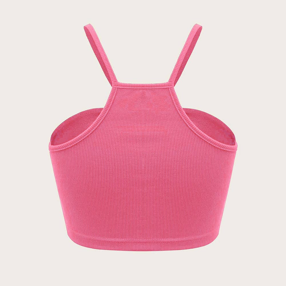 Ultra short love loop vest with halter topper