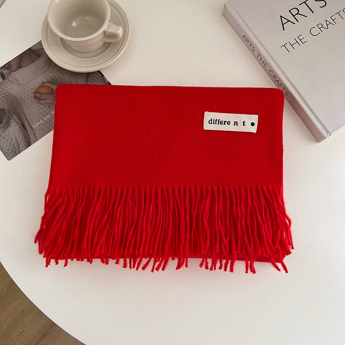 Solid Color Faux Cashmere Scarf - Wrap for Couples_CWASC1499