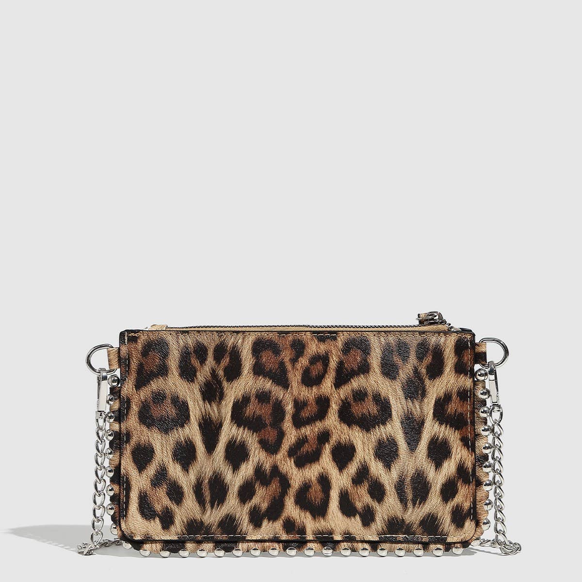 Studded Beaded Chain Mini Shoulder Bag_CWAB5720