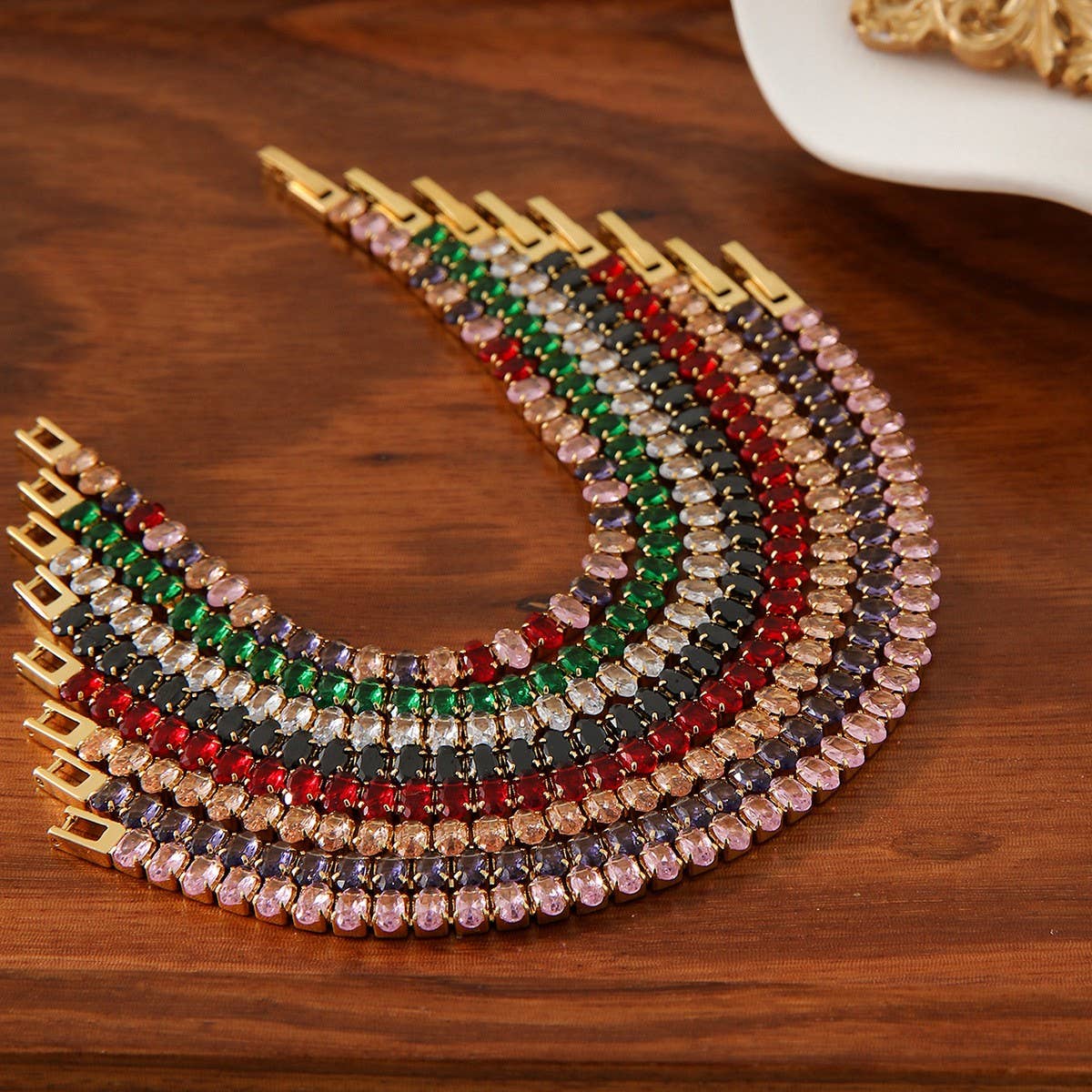 MULTI-COLOR DIAMOND SINGLE ROW FULL DIAMONDBRACELET