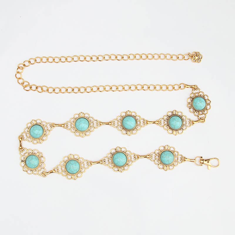 Fashionable and versatile patterned waist chain