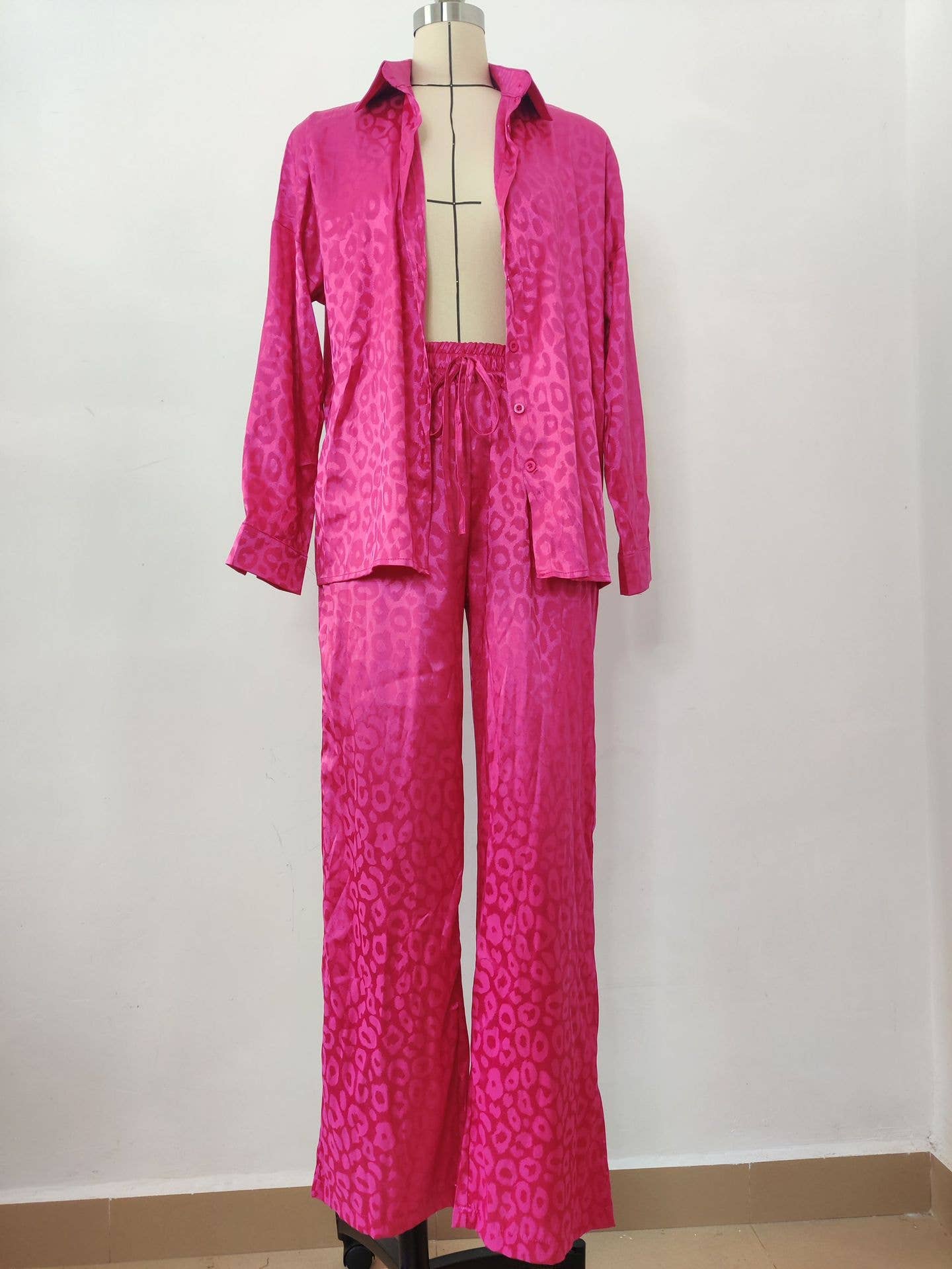 LONG SLEEVE LEOPARD PRINT FASHION WOMEN'S SUIT