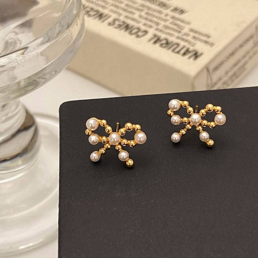 NEW STYLE FASHION EXQUISITE METAL BOW EARRINGS_CWAJE3003