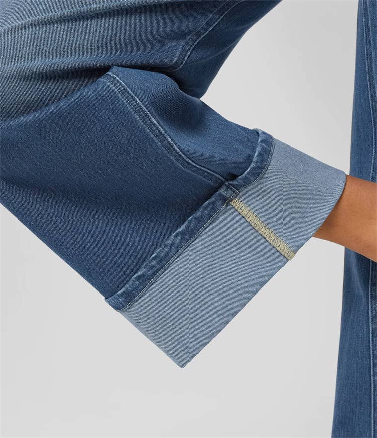 FASHIONABLE HIGH-WAISTED STRAIGHT-LEG JEANS