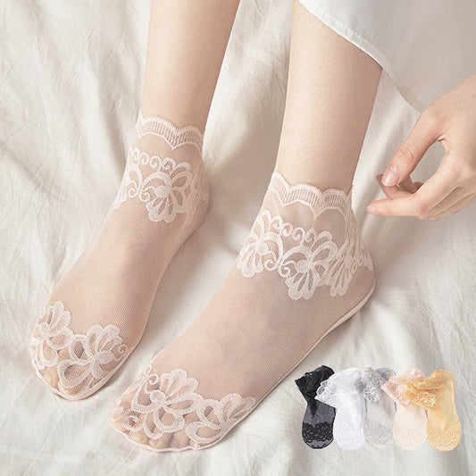 SUMMER THIN BREATHABLE MESH LACE SOCKS