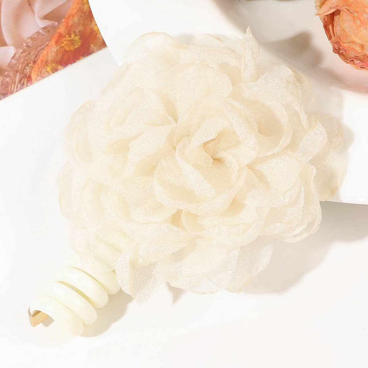 GAUZE FLOWER TELEPHONE CORD HAIR RING HAIR TIE_CWAHA1656
