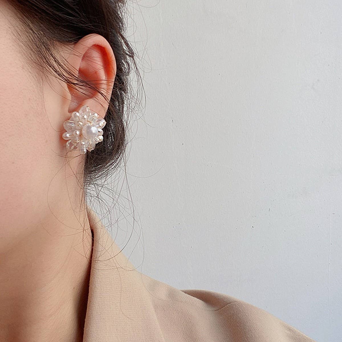 FRENCH VINTAGE PEARL FLOWER EARRINGS