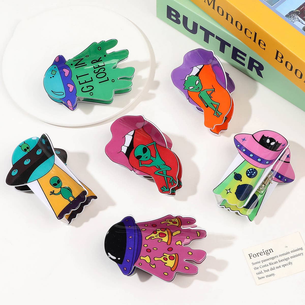 Halloween Alien Acrylic Hair Claw - Spooky Clip_CWAHA1633