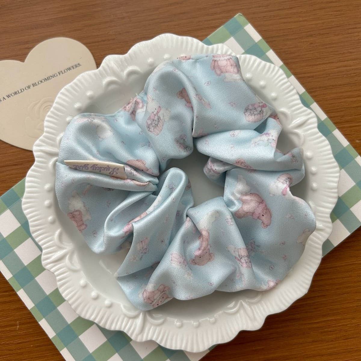 CREAMY SWEET CARTOON PRINT HAIR SCRUNCHIES