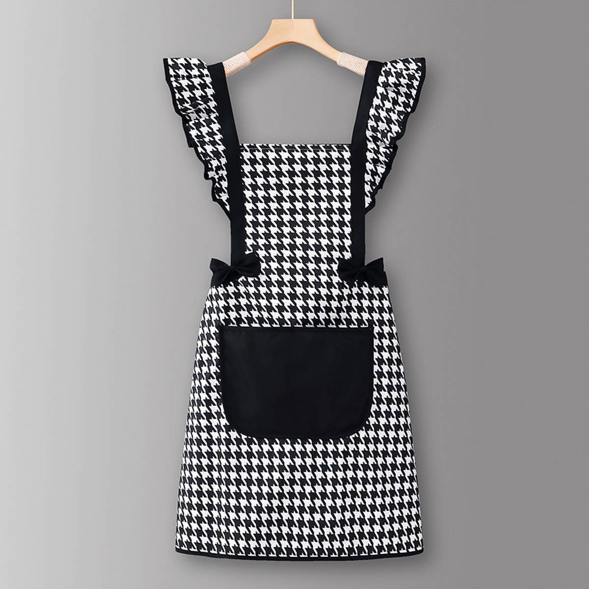 Houndstooth /Solid Color Waterproof Work Apron