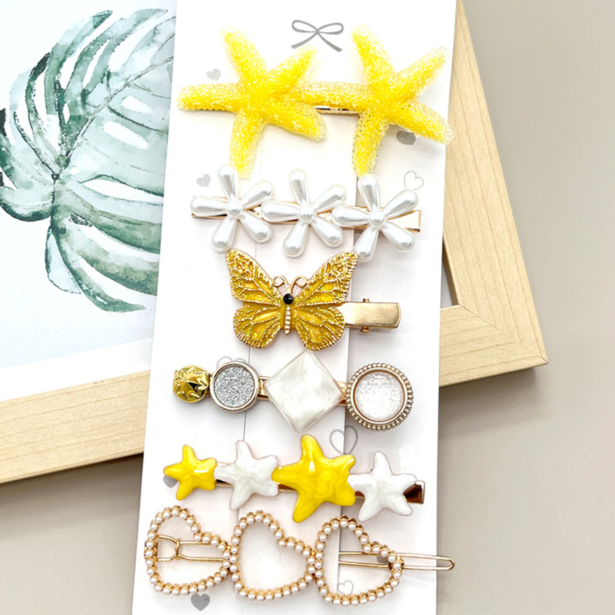 Rhinestone Pearl Hair Clip Set - Elegant Side Pin _CWAHA0159