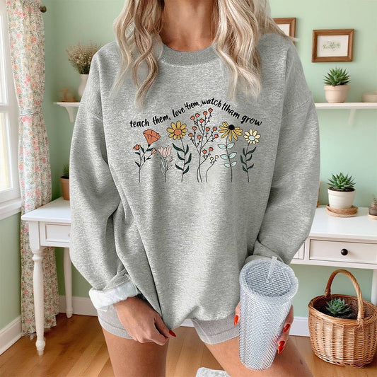 Teach them love printed thickened warm hoodie